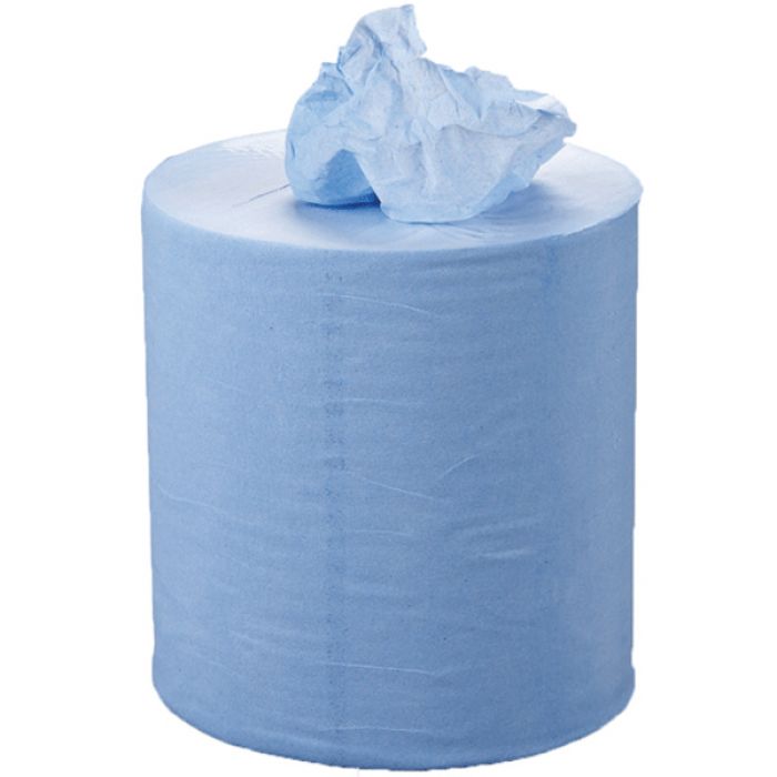 Blue Centrefeed 2 Ply Rolls - 150m/Case of 6