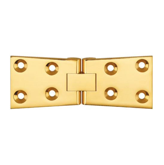 Premium Solid Brass Counter Flap Dovetail Hinge 38.1mm x 114mm c/w Screws - Self Brass 