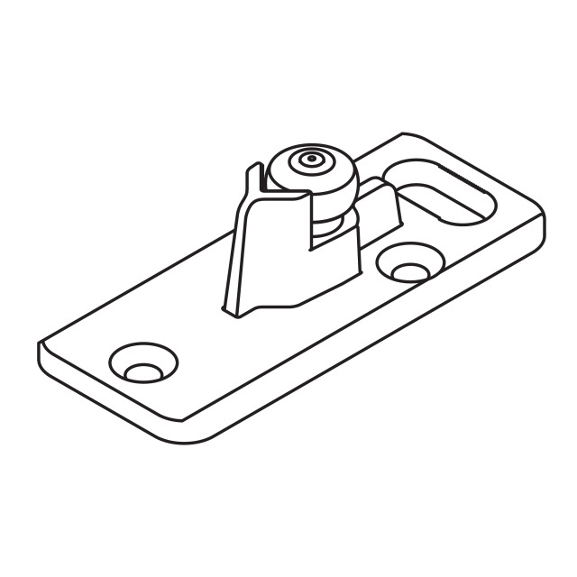 Bottom guide with roller, adjustable, plastic, anthracite