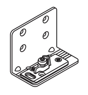 Hawa Porta 60/100 Bottom Guide Set with Roller -  For Wall Mounting