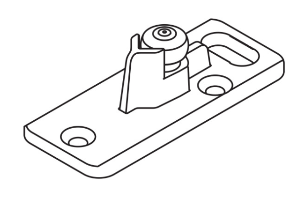 P-Hawa Porta 100 - Bottom Guide with Roller Adjustable - Plastic Anthracite