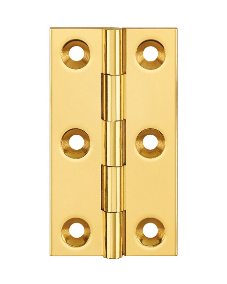 P-Premium Solid Drawn Brass Butt Hinge 75 x 35mm - UK 512 Polished Brass (Lacquered)