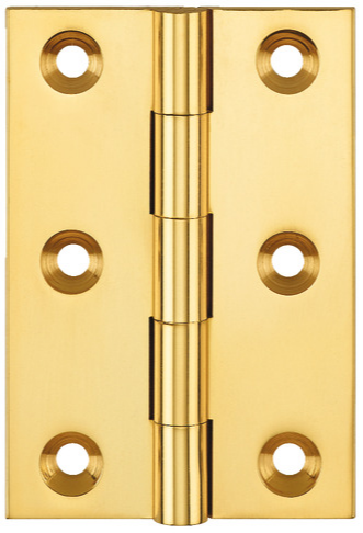 Premium Solid Drawn Brass Butt Hinge inc Screws 75 x 50mm - Satin Nickel 