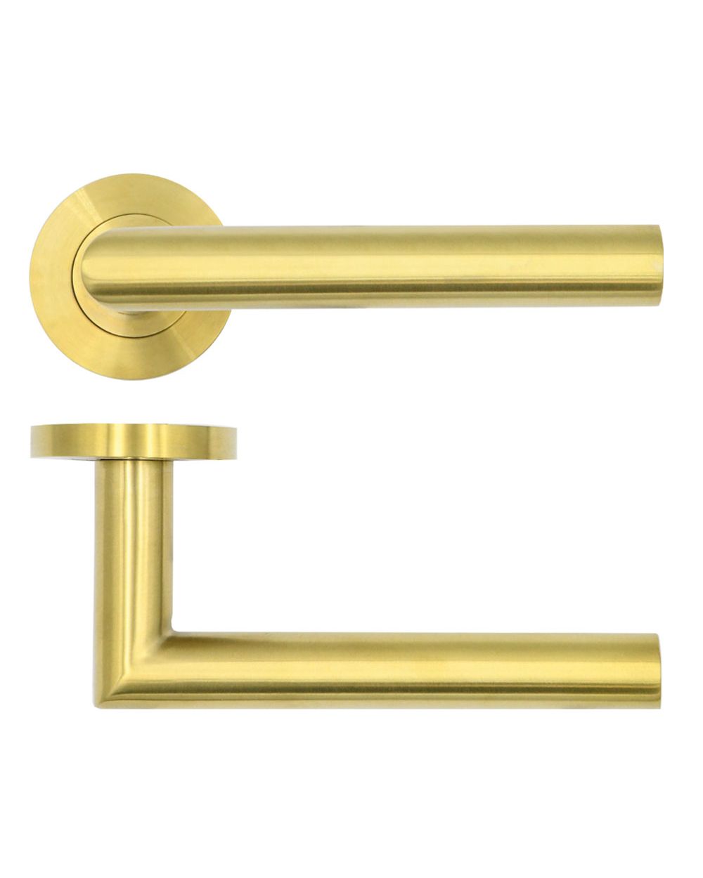 Mitred Lever Handles on 50mm Sprung Rose - 19mm