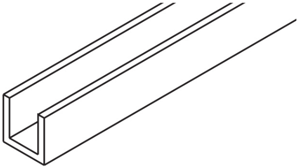 Hawa Buttom Floor Guide Channel - pre-drilled - 20mm x 20mm Anodized Aluminum - 3000mm  