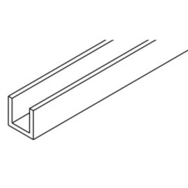 Hawa Bottom Guide Channel Cut to Size, Alu Plain Anodized, Pre-drilled - 20x20x3mm