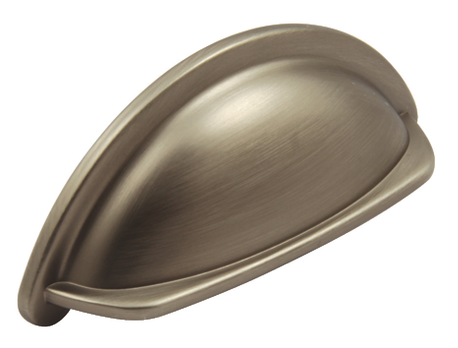 Cup Pull Handle, Zinc Alloy, Fixing Centres 76 mm, Ariel