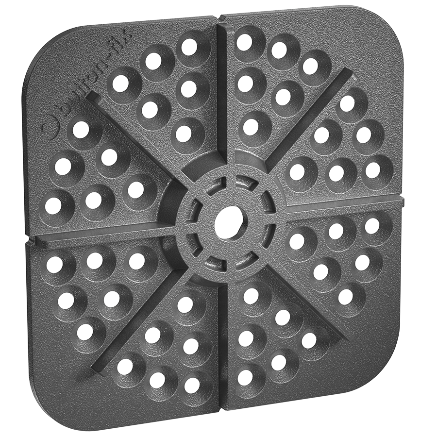 Button-fix™ - Type 3 Bonded Plate with Screws and Nuts - Push-on - Pack of 100
