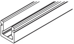 Hawa Aperto Bottom Guide Channel Cut to Size - 16 x16 mm x 4500mm - Aluminium Plain Anodized - Predrilled