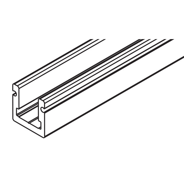 Bottom Guide Channel Cut to Size, Alu Plain Anodized, Predrilled, 16x16 mm x 4000mm
