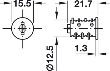 Cylinder Core with Plate Levers - Keyed Alike - Symo 3000 - Key Change SH 0001
