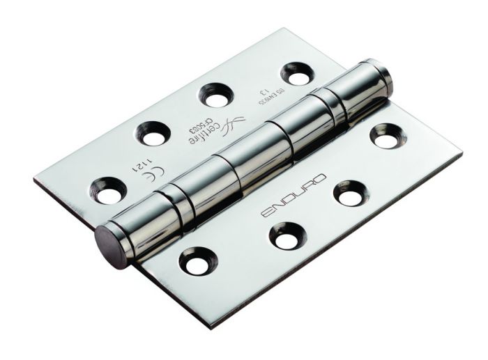 Grade 13 Ball Bearing Butt Hinges - 102 x 76mm - Square or Radiused Corners - Polished Stainless Steel