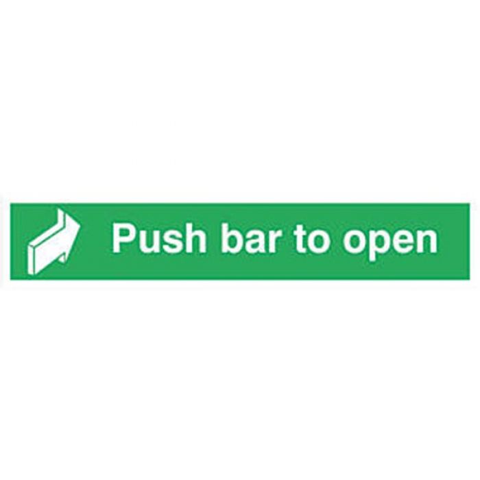 Self Adhesive Sign - Push Bar To Open