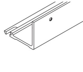 P-Hawa Concepta II - Folding - Exterior Connector - Bottom Right / Top Left - 645mm (2'1 13/32''), Aluminum, Anodized