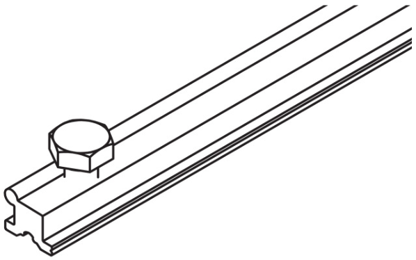 P-Hawa Concepta II -  Connector Connecting Profile  - Bottom Right  / Top Left - 500mm (1' 7 11/16''), Aluminum, Anodized