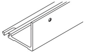 P-Hawa Concepta  - Bottom Channel 748mm  (2'5 7/16''), Left - Aluminium Plain Anodized