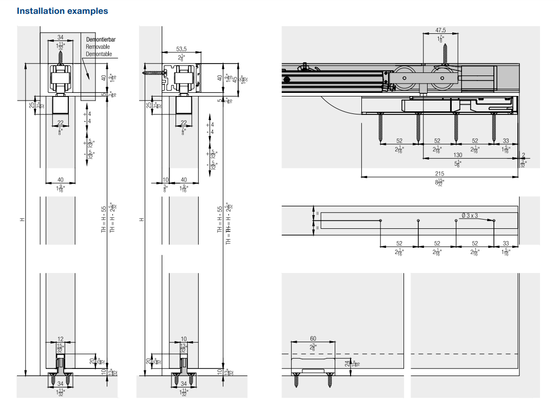 Hawa Junior 80/B Straight Sliding SWS Hardware