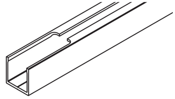 Hawa Porta 60/100 Ceiling Integration Running Track - Aluminum Anodized - Predrilled