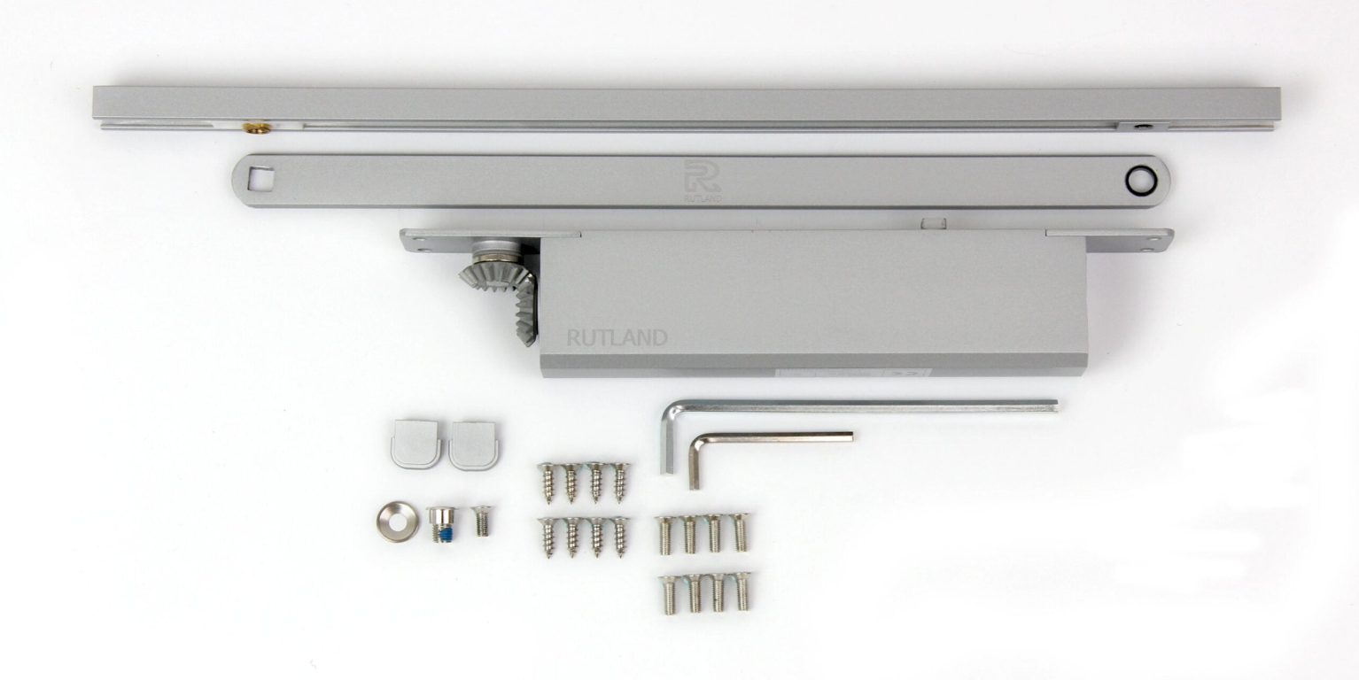 Concealed Overhead Door Closer c/w Single Action Arm Size 2-5 - Polished Nickel Plate 