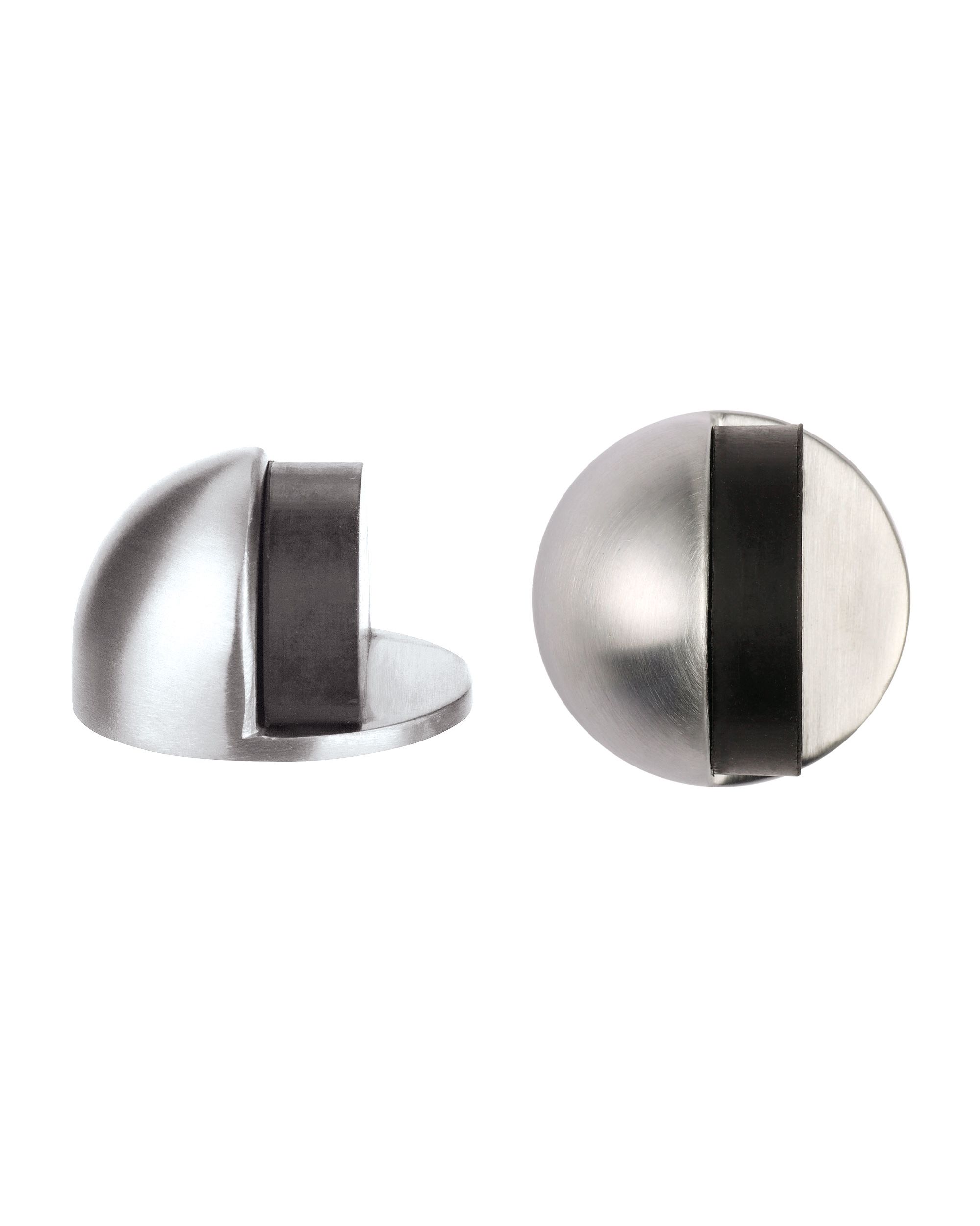 Oval Floor Mounted Door Stop - Satin Stainless Steel - 45mm