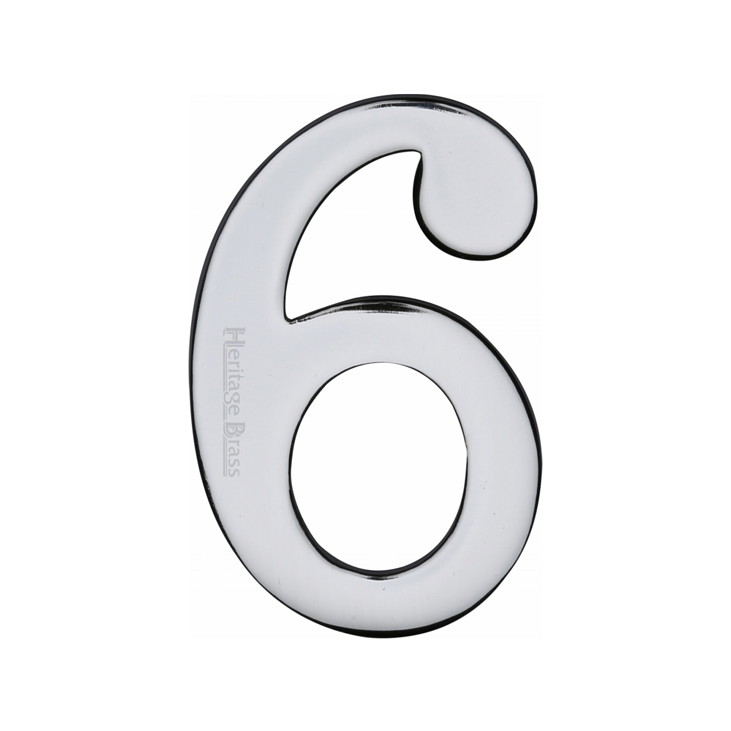 Heritage Brass Numeral 6 Self Adhesive 51mm (2")