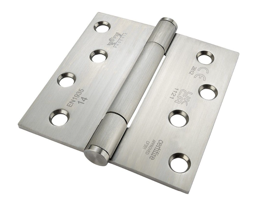 P-7740 Concealed Bearing Hinge Stainless Steel - Square Corner - Staggered Hole - Satin Polished 102 x 102 x 3mm