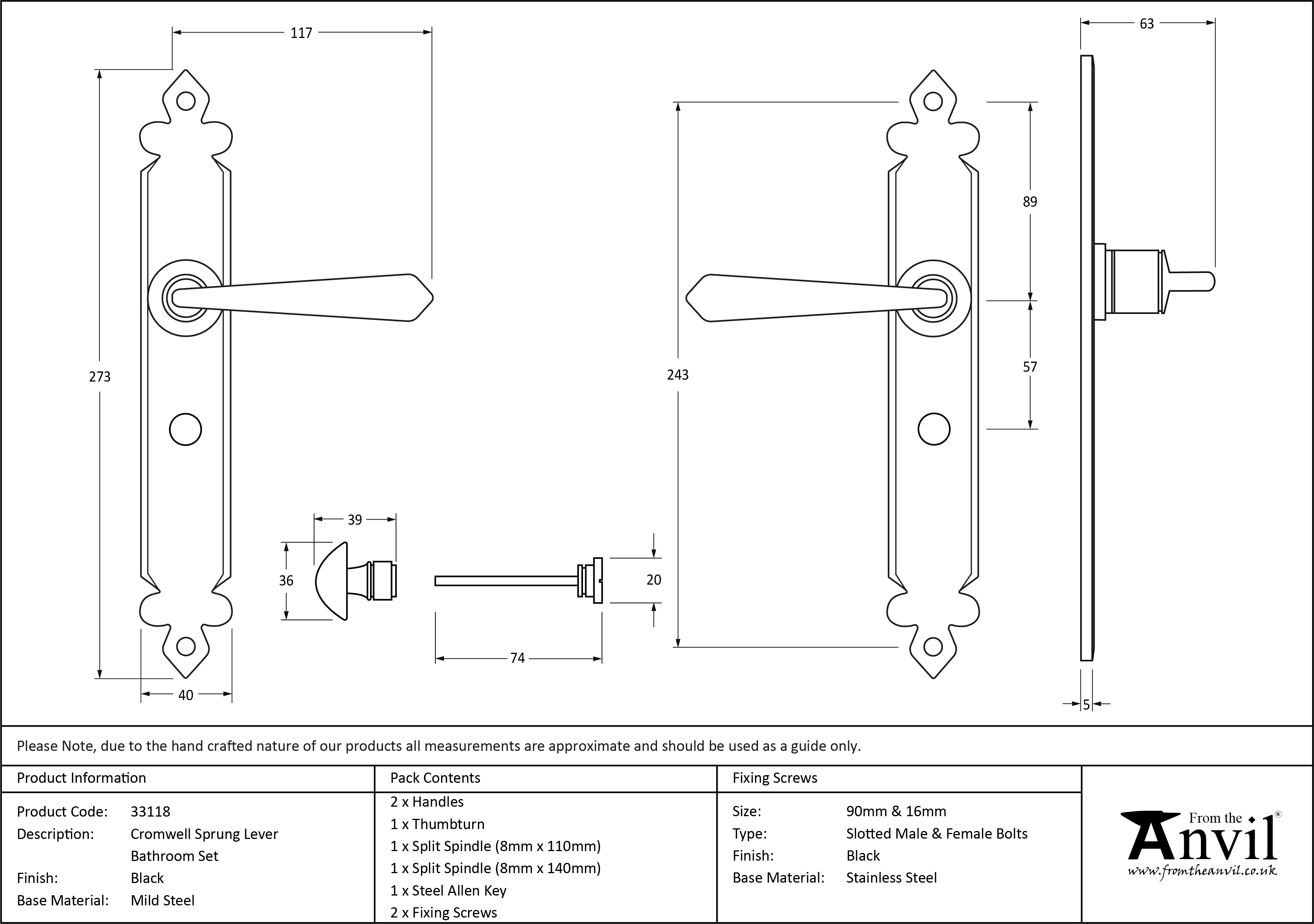 Cromwell Lever Bathroom Set