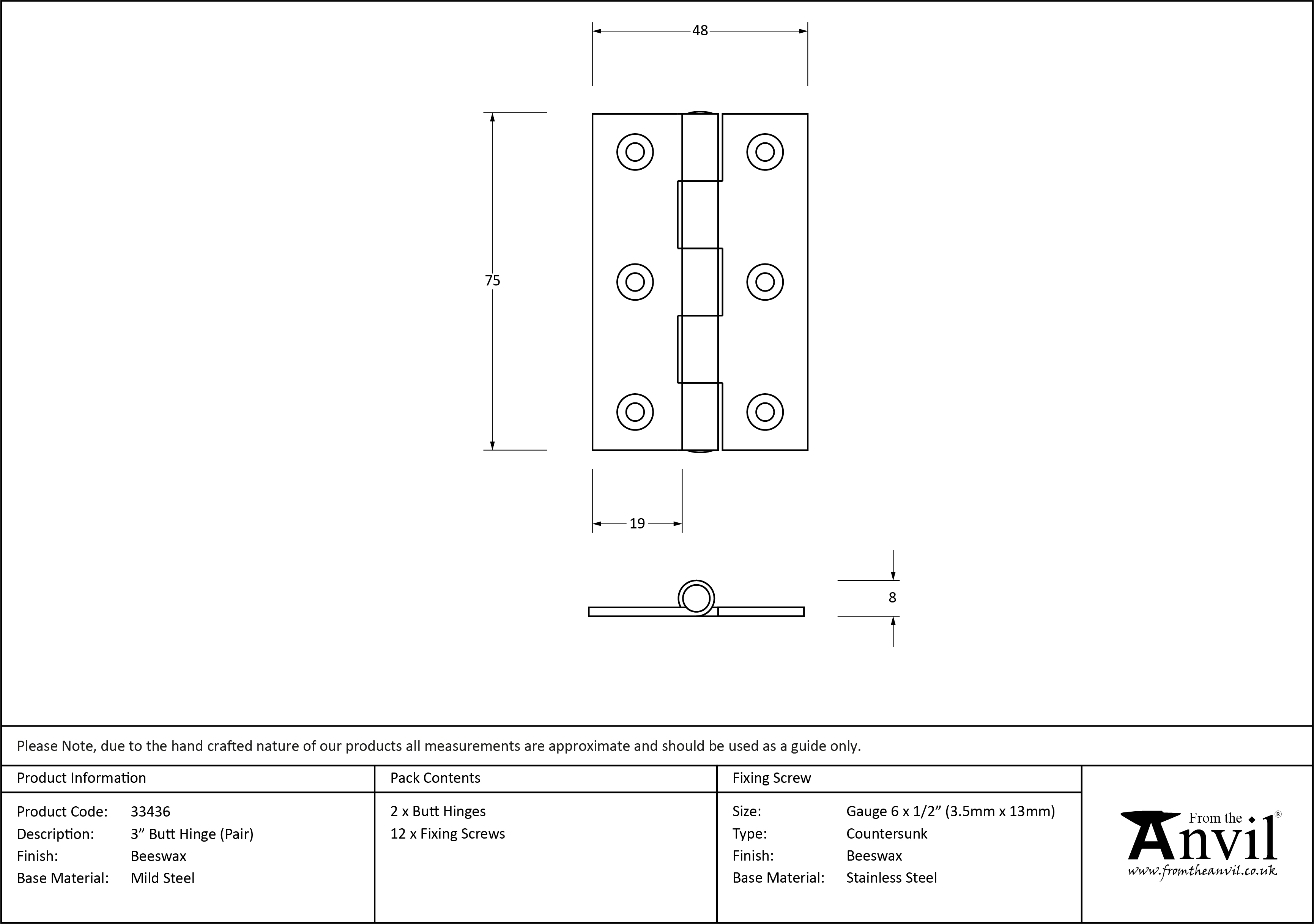 Butt Hinge - 3