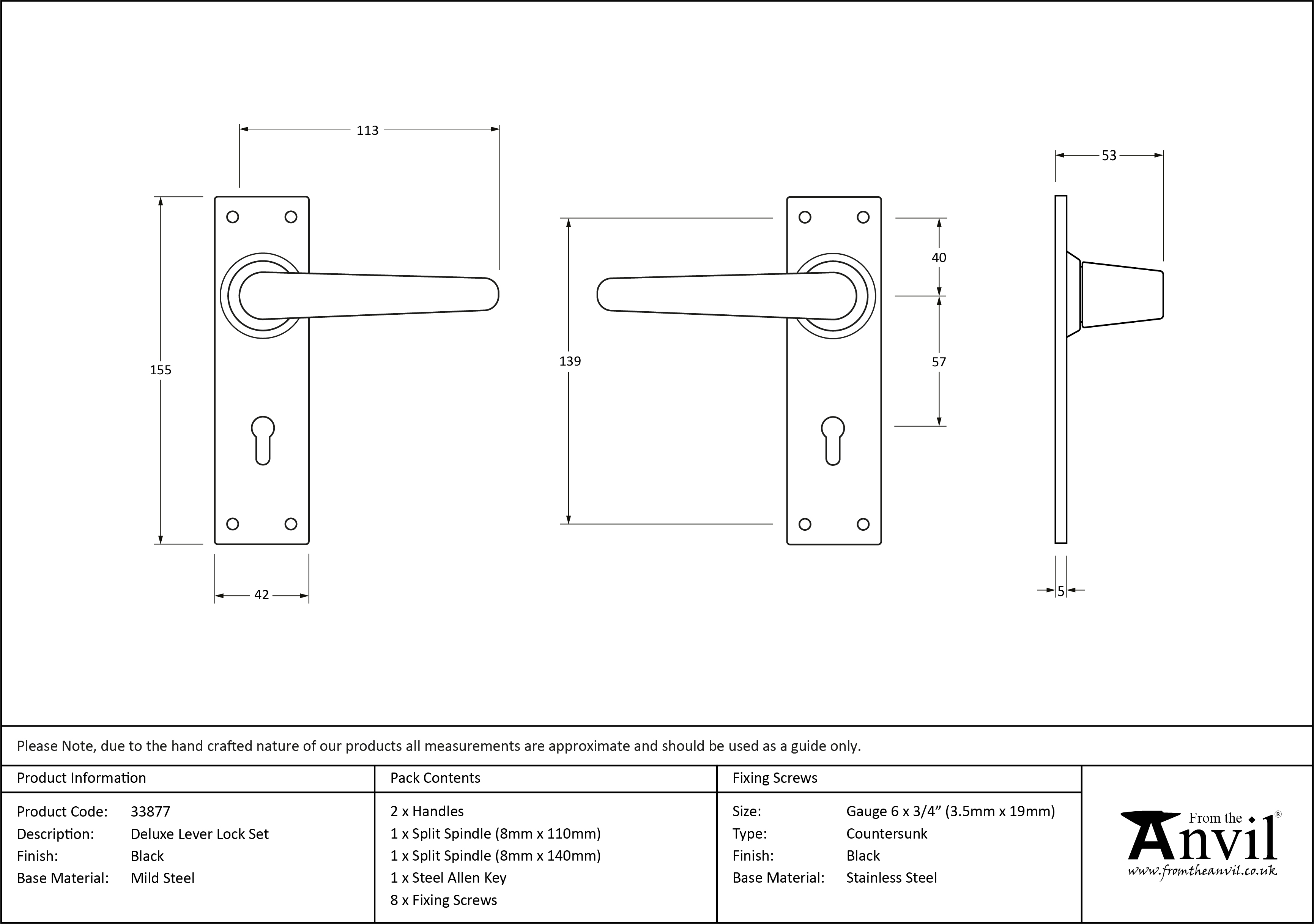 Deluxe Lever Lock Set - SWS Hardware