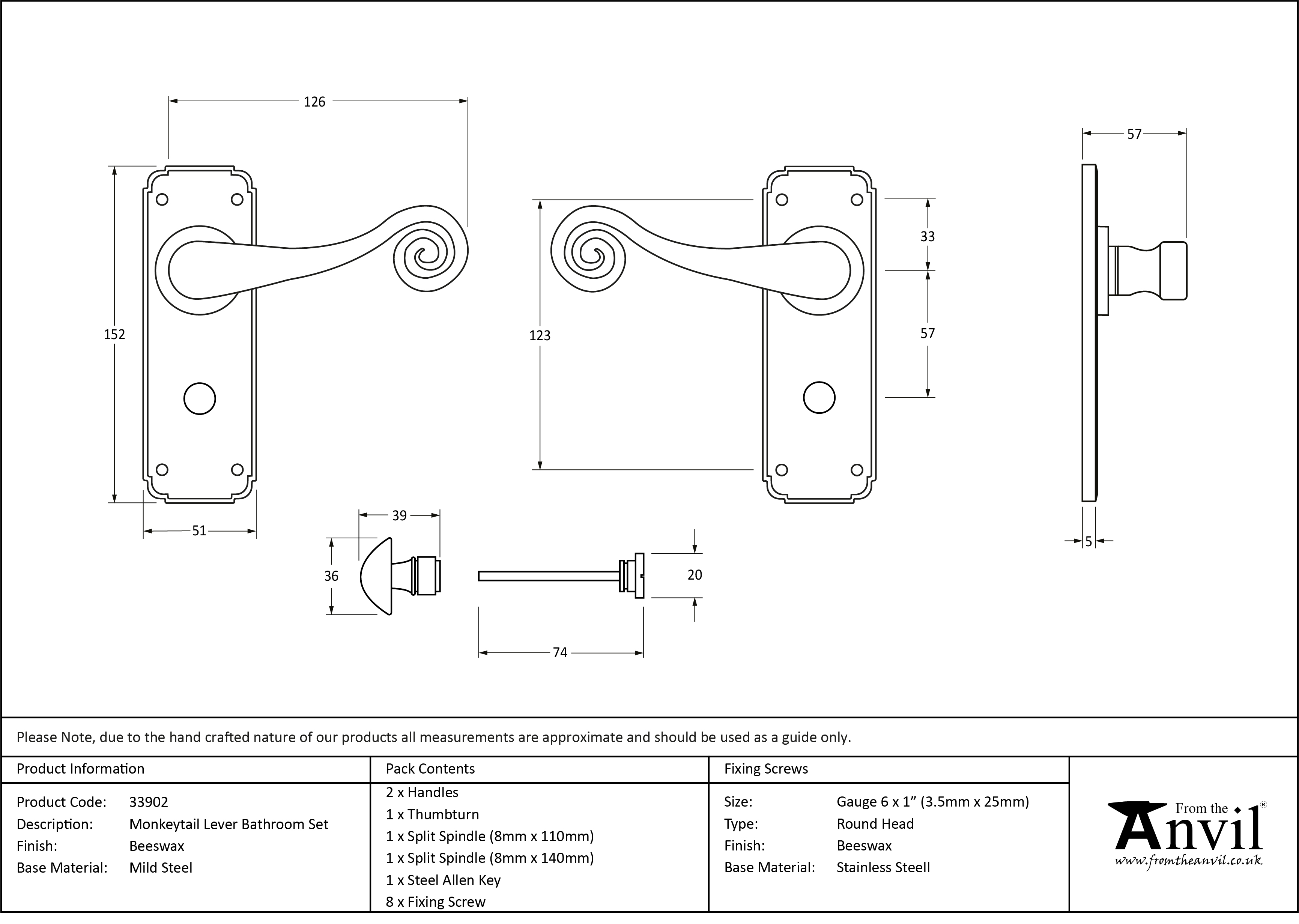 Monkeytail Lever Bathroom Set