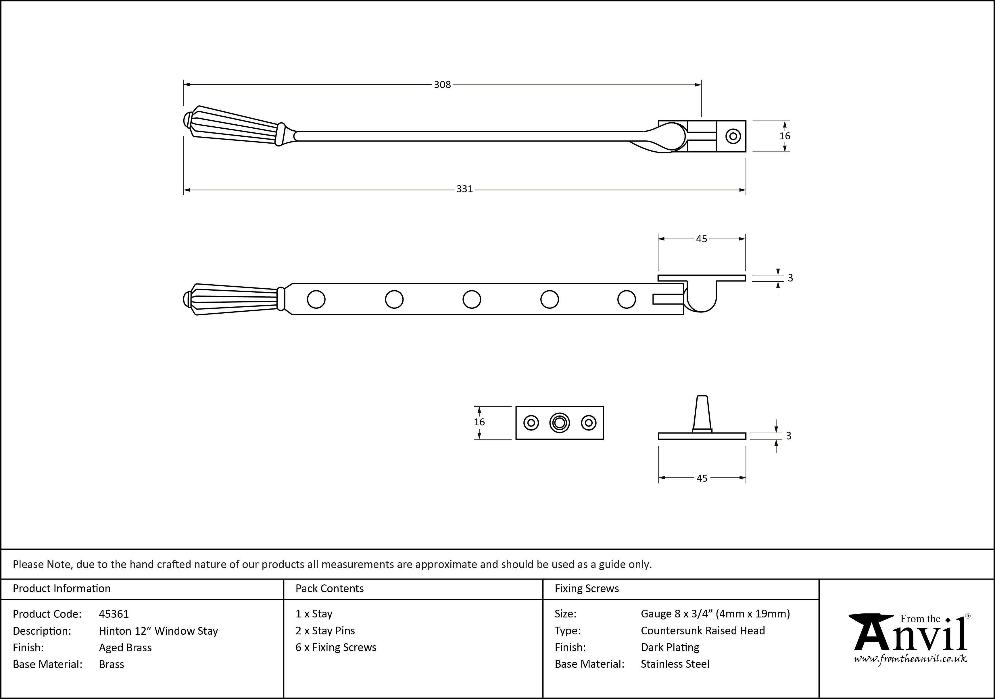 Hinton Stay - 12"