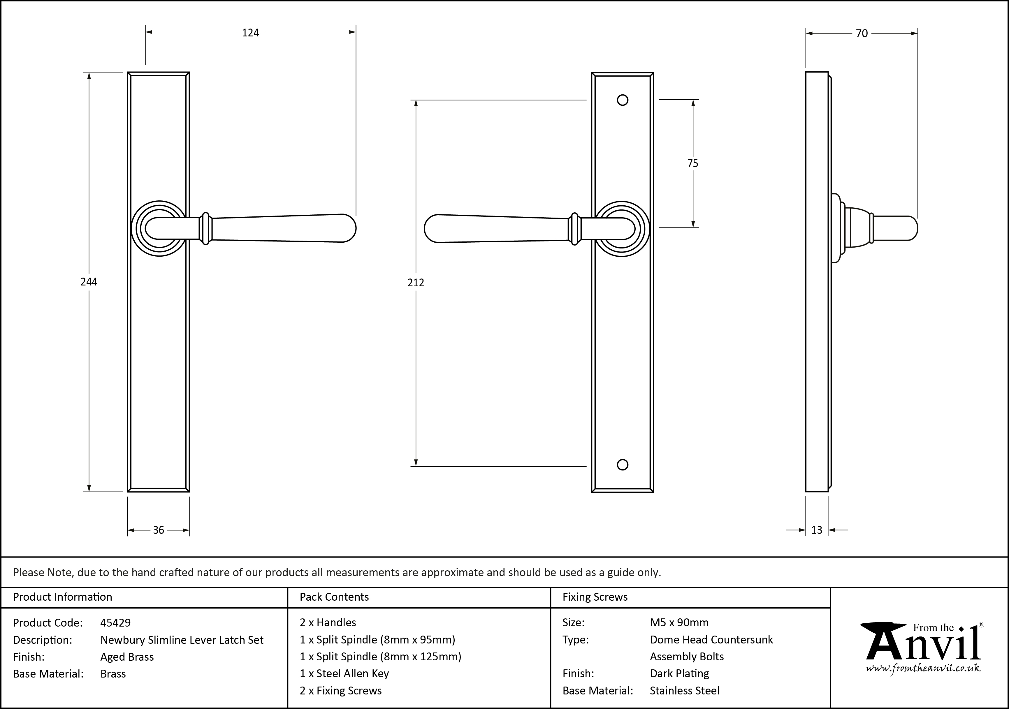 Newbury Slimline Lever Latch Set
