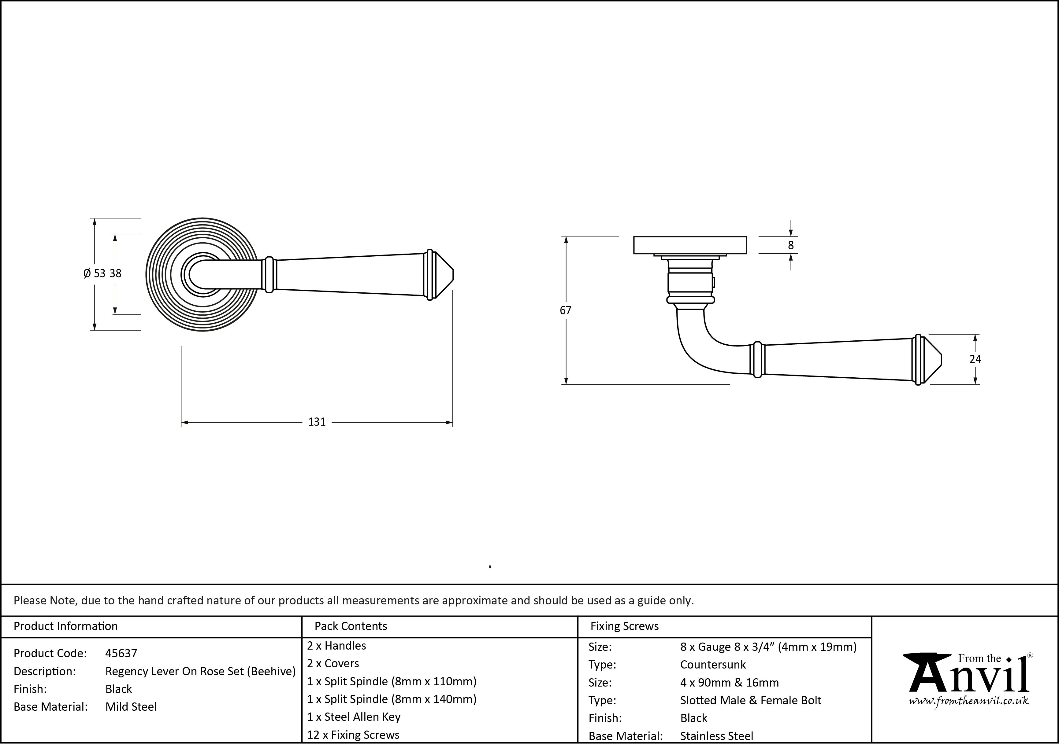 Regency Lever on Beehive Rose Set