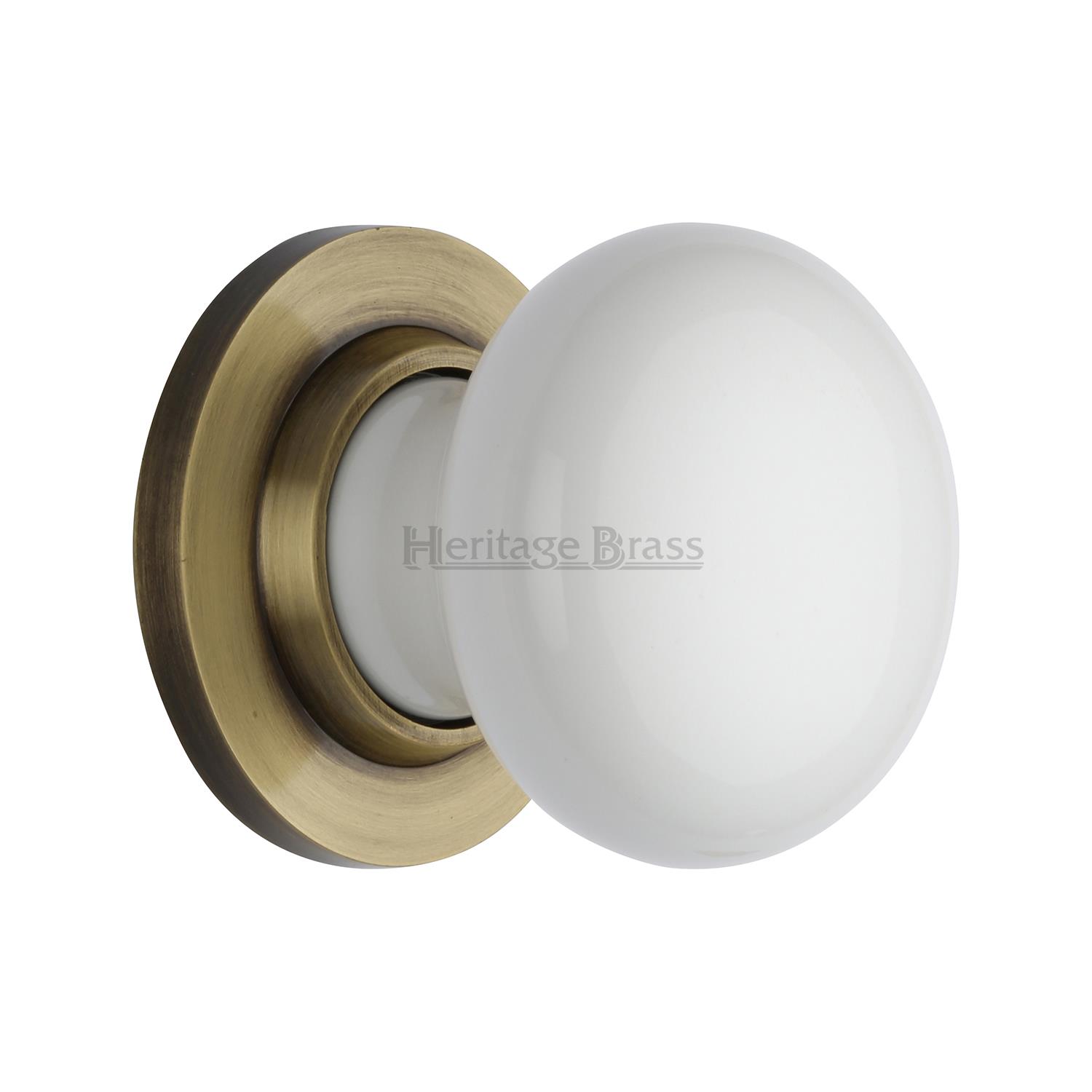 White Knob with Base