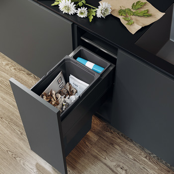Pull Out Waste Bin, 300 mm W - 515 mm D - 1 x 32 & 1 x 1.2 litres