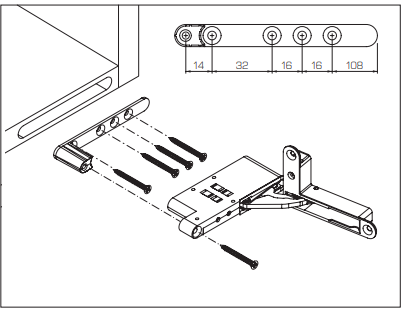 Fixing Support for DS30, Cabinet Door Side - Pack of 2