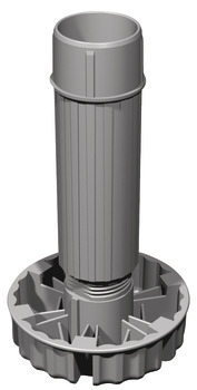 Adjustable Plinth Foot, Foot and Shaft Sections, Plastic