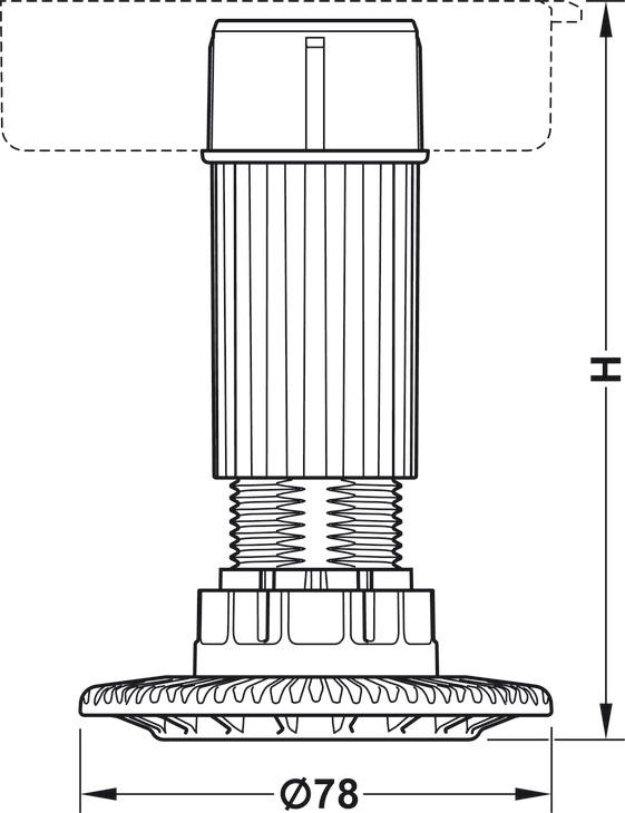 Foot and Shaft Section, for Häfele AXILO™ 78 Plinth System