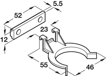 Plinth Panel Clip, for Connecting Panel to Foot, Screw Fixing