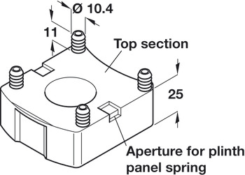 Plinth Foot Top Section, Recycled Plastic