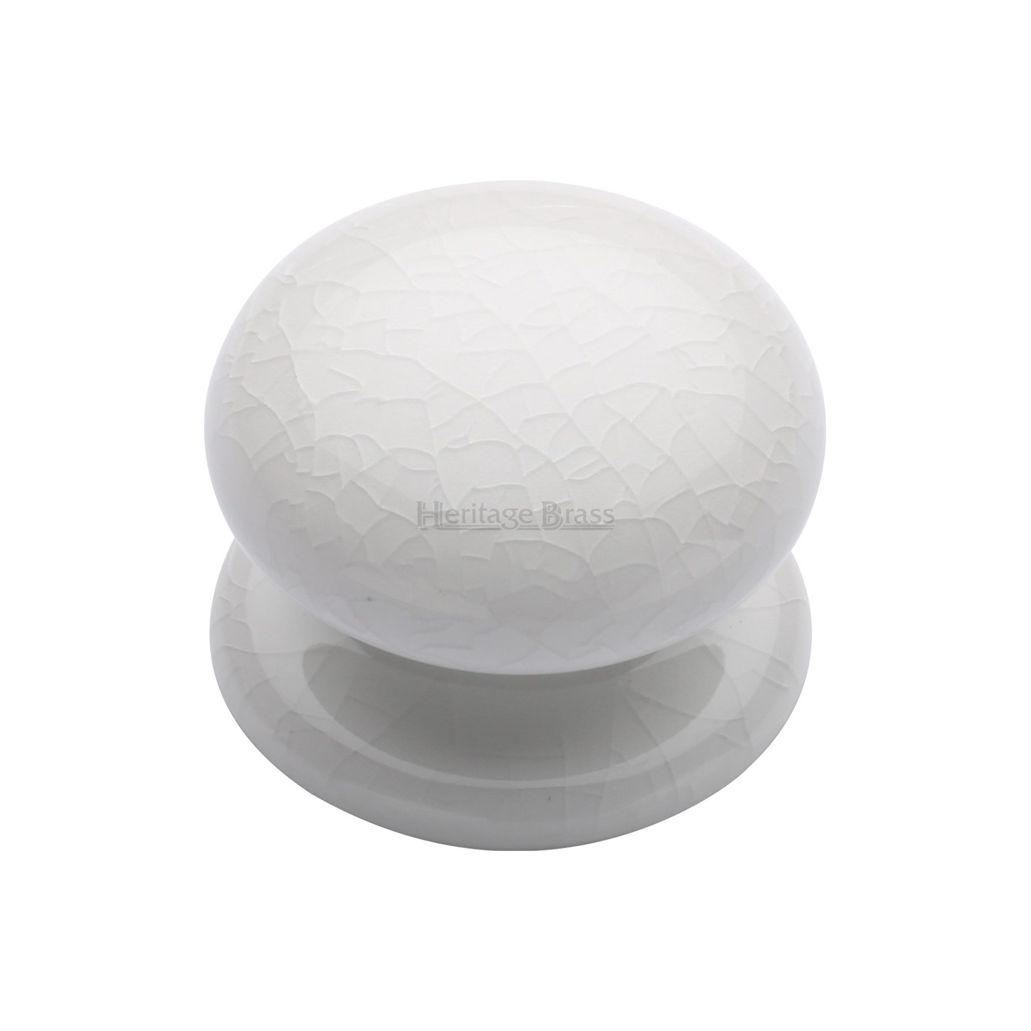 Cabinet Knob White Crackle 38mm with Porcelain Base