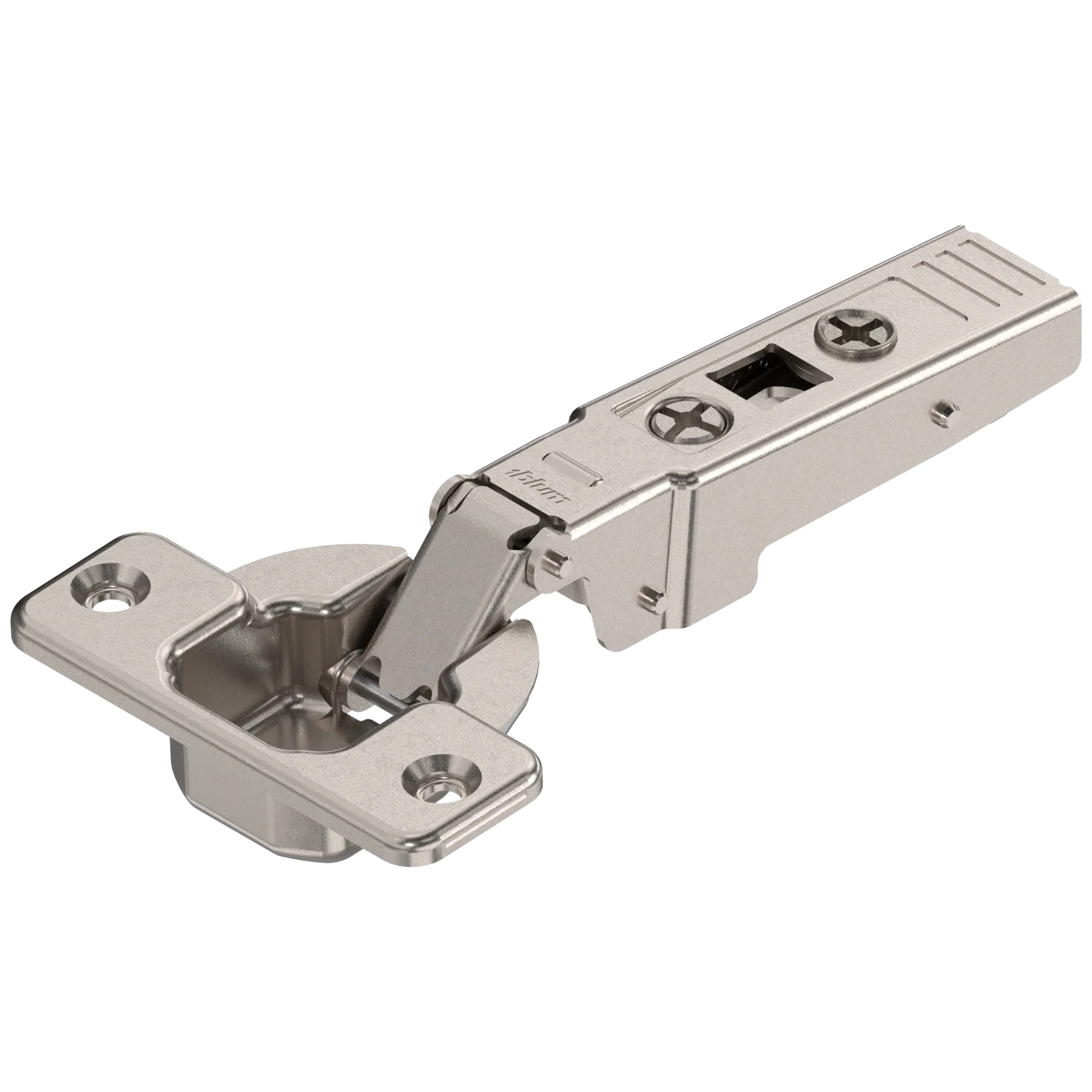 Clip Top 95° Profile/Thick Door Hinge Screw-on Boss - Overlay Application - Unsprung - Nickel Plate - Austrian