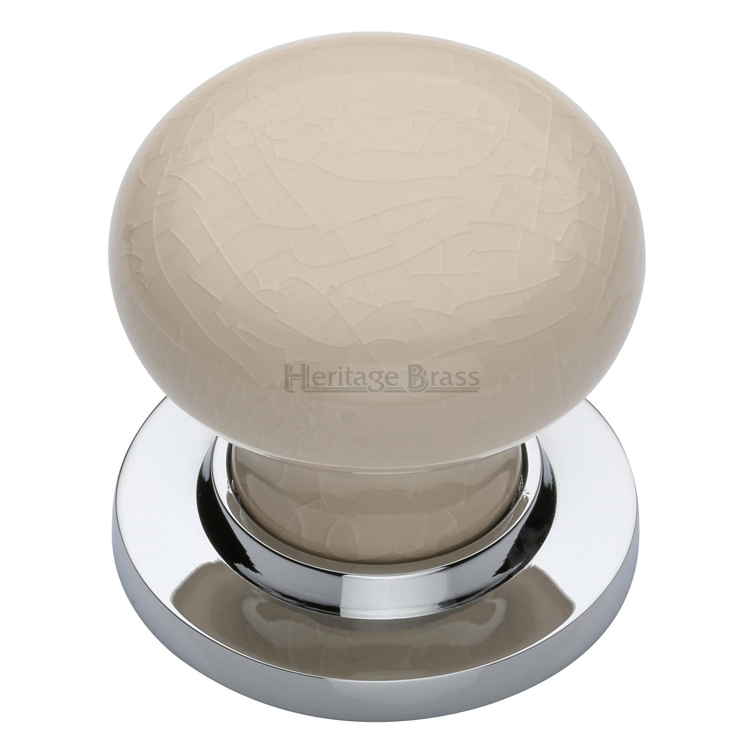 Cream Crackle Knob with Base