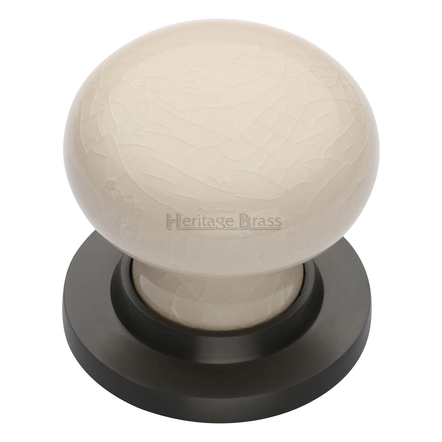 Cream Crackle Knob with Base