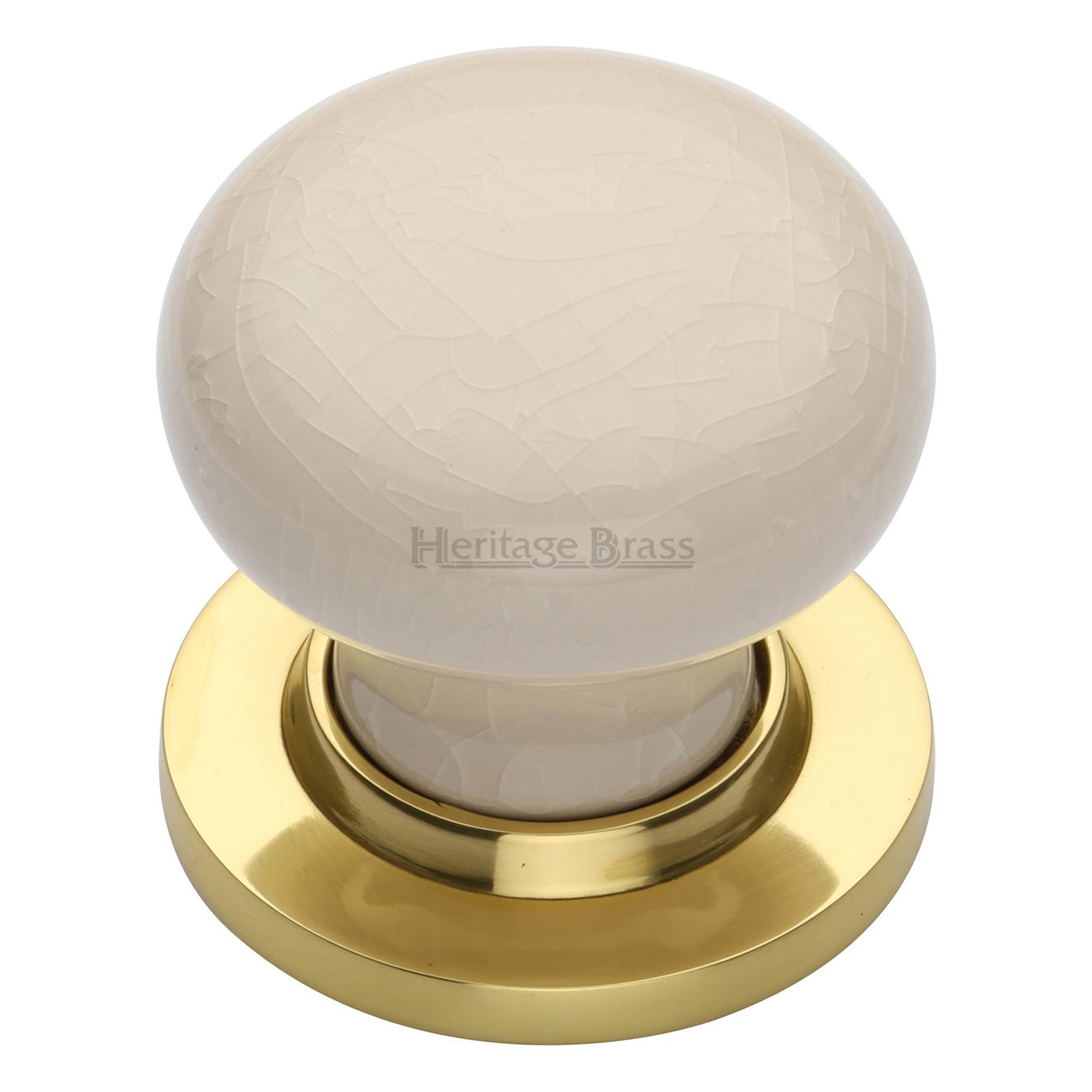 Cream Crackle Knob with Base