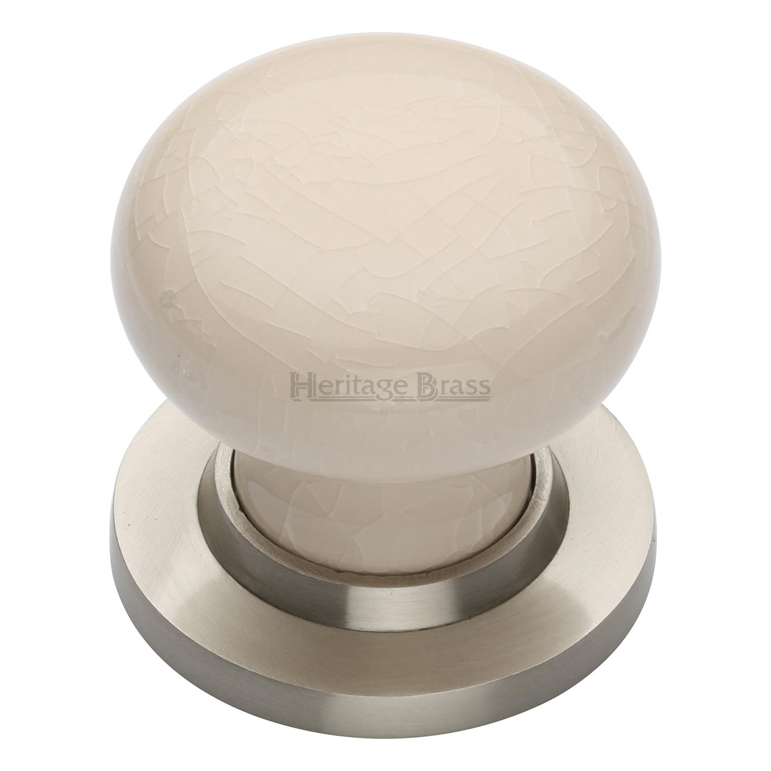 Cream Crackle Knob with Base