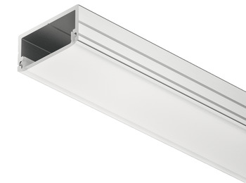 Aluminium Profile for Flexable LED Strip inc White Diffuser - 18mm x 9.5mm - 2.5m - Silver