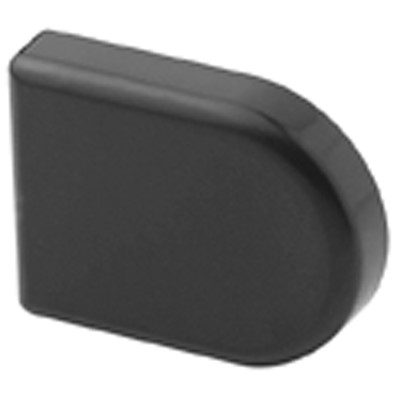 D Shape Glass Door Hinge Boss Cover Cap - Black