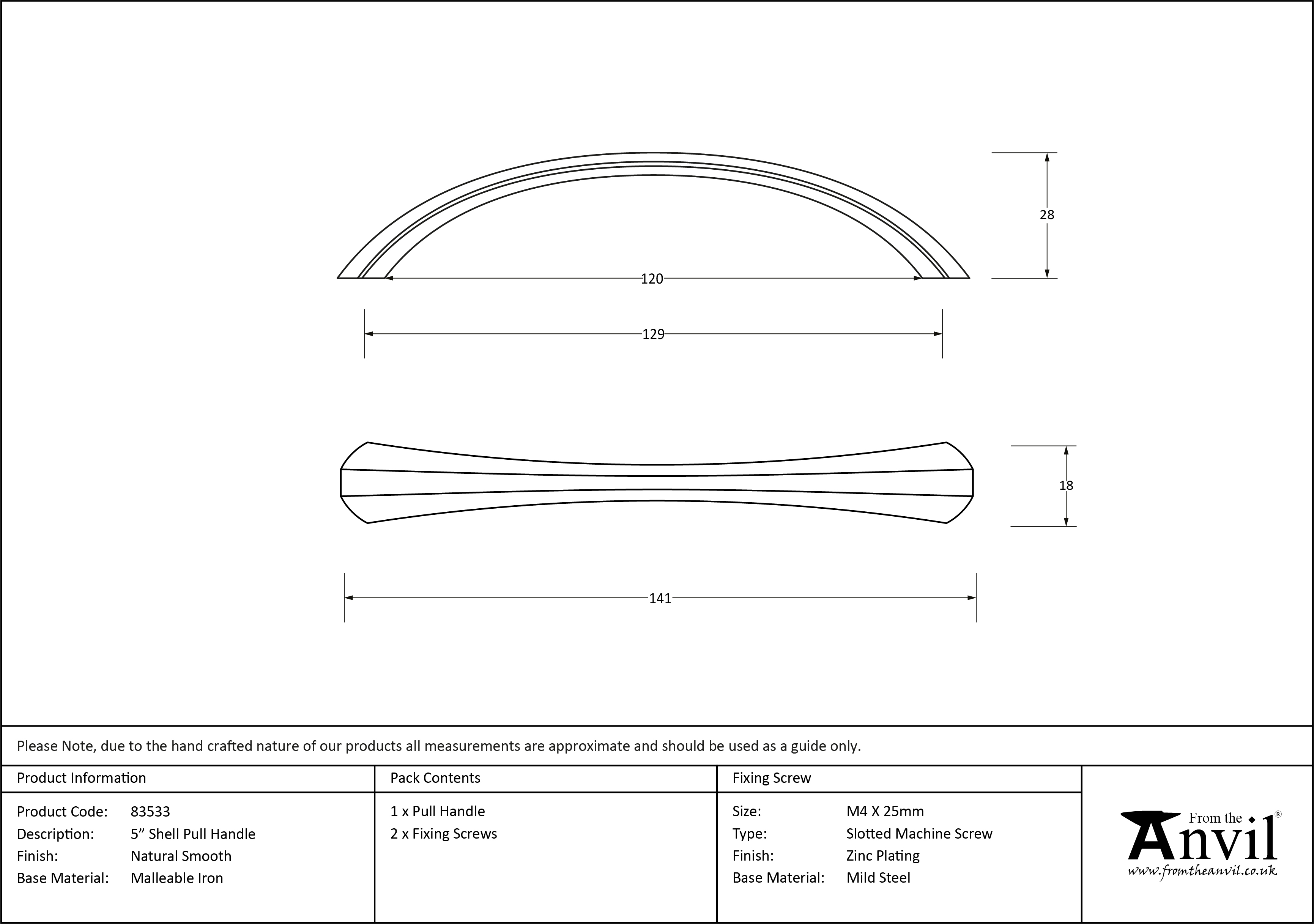 Shell Pull Handle - 5"