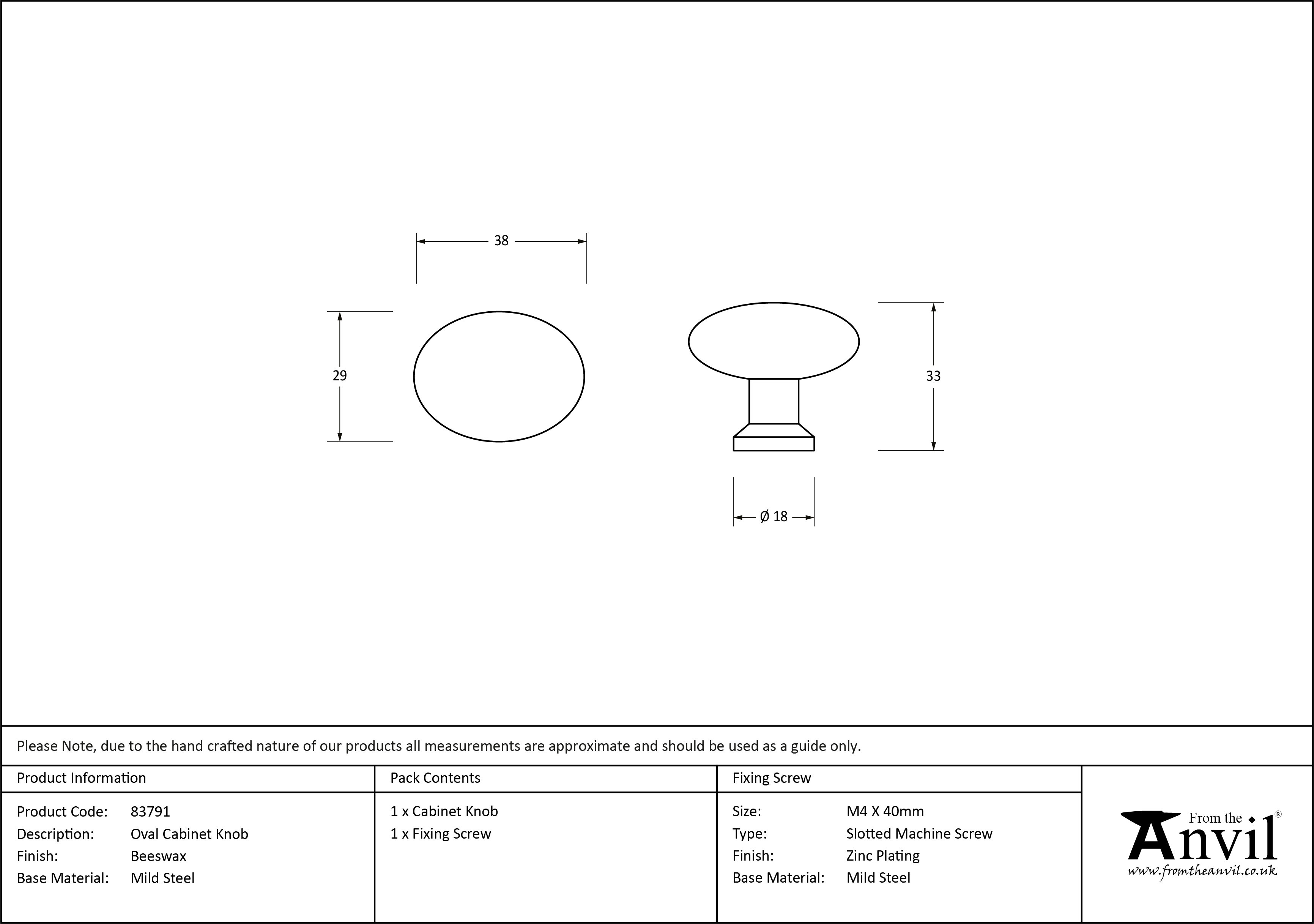 Oval Cabinet Knob